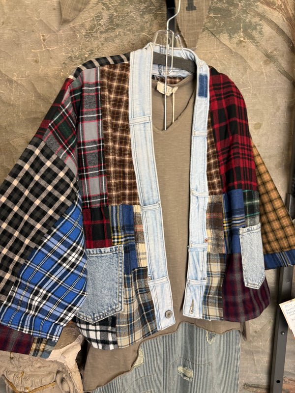 5573 Lodge Flannel Cardigan-Mix C
