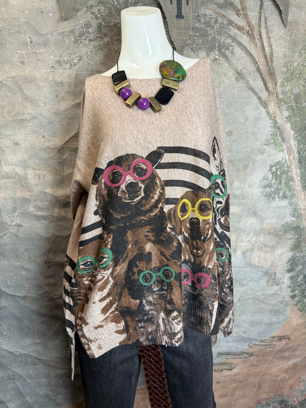 25704 Icon Print Sweater