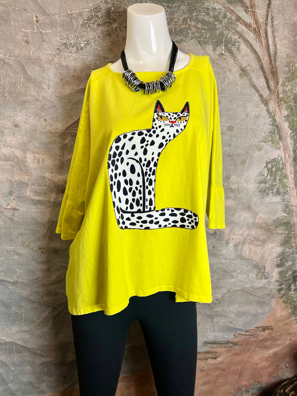 T1388C One Size Dolman Slv Tee-Sassy/Yellow