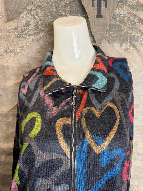 25842 Whimsy Chic Hearts Zipup Jacket