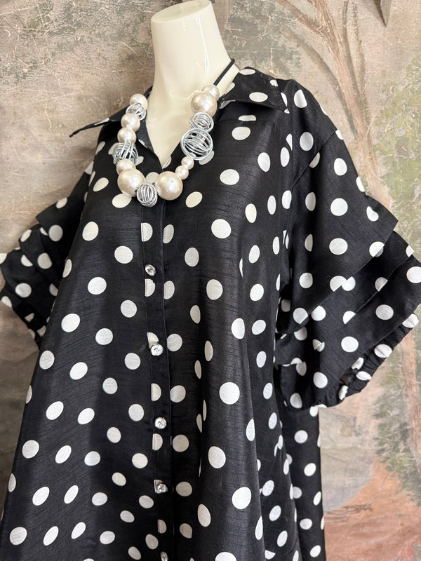 AD26-01 The High-Low Echo Dress-Paris Polka