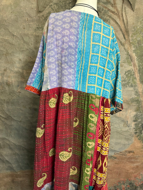 1027w Kantha Arts Tiered Dress-Mix 1