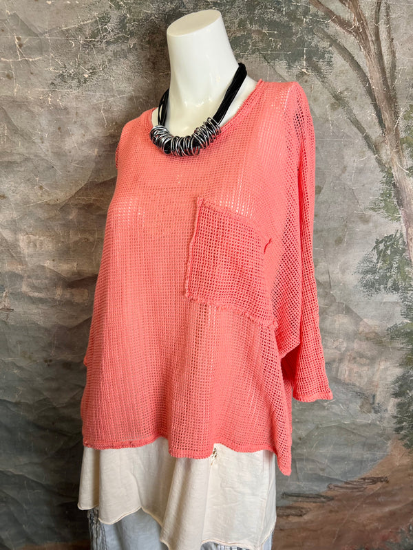 TEE004N Net Rex Top