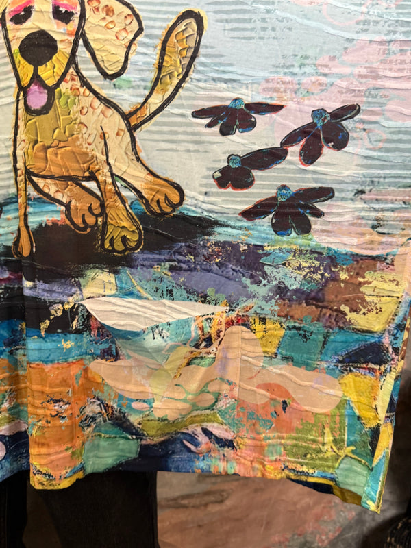 T1514 Long Slv Dolman Top/Tunic-Ozzy The Dog!