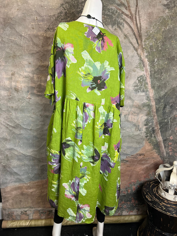 91877-52 Artful Bloom Dress-Kiwi