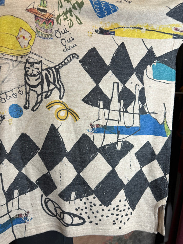 T1097 Cowlneck Dolman Slv Top