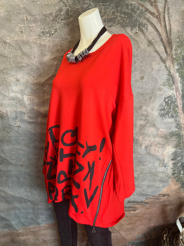 91177A Alphabet Pullover-Red
