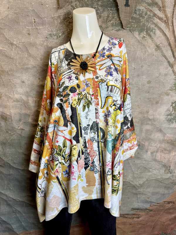 T1369K White Knit Whimsy Top-Marisols Garden