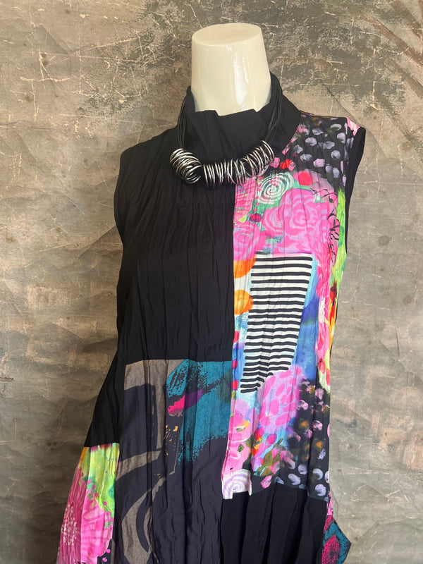 25332 Crushed Print Media Dress