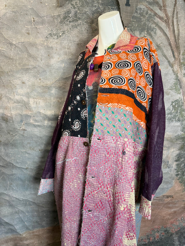 JG-183 Kantha Sunrise Coat-MIX 5