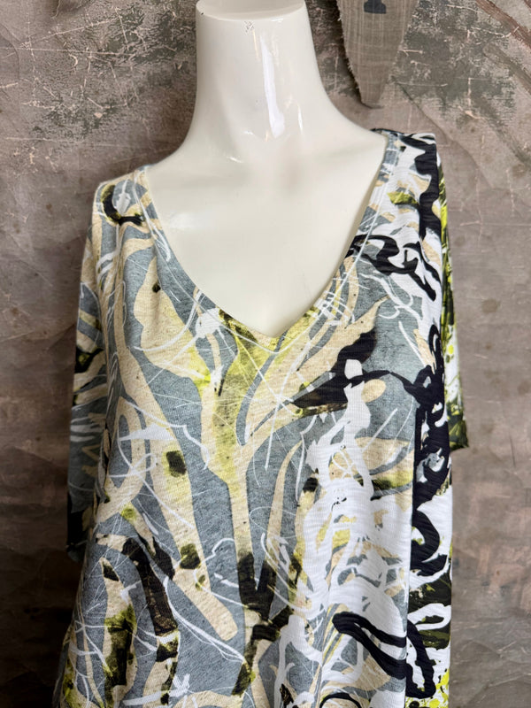 T1640K Vneck Dolman Top-Evening Glow