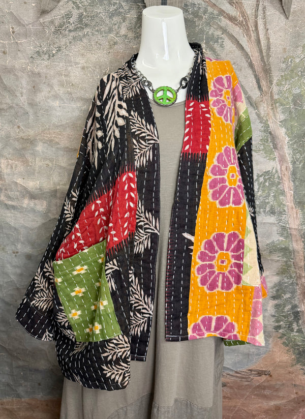 1040w Kantha Long Sleeve Jacket-Piper