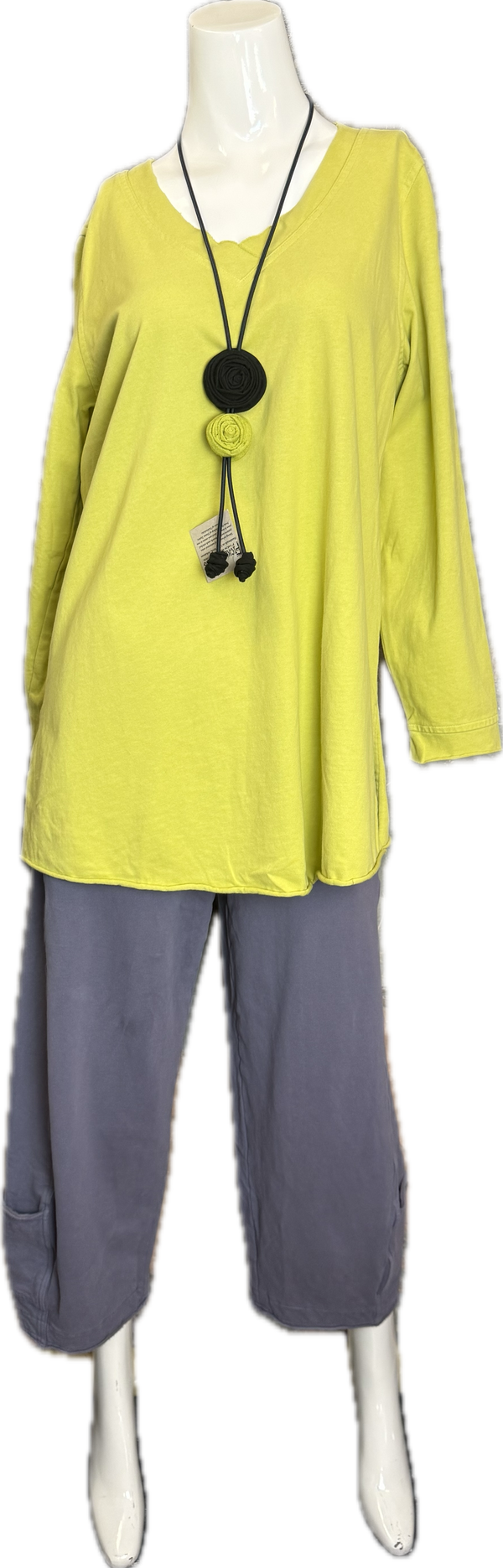 A3002150 Long Slv Tunic Tee-Wasabi Green