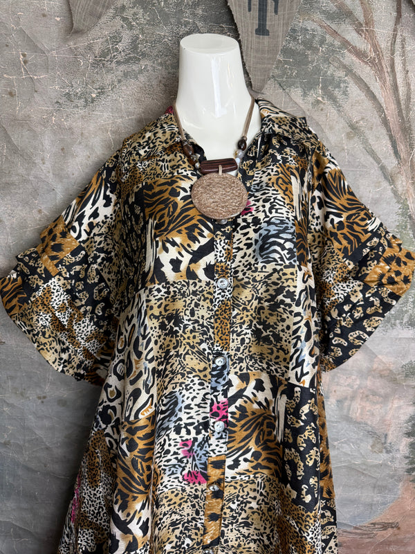 AD26-01 The High-Low Echo Dress-Safari Flair