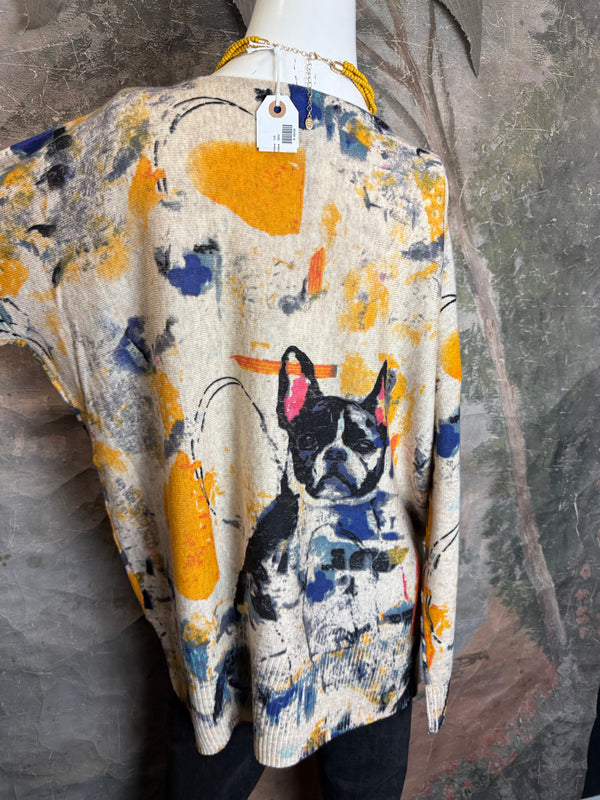 25704 Icon Print Sweater-Frenchy