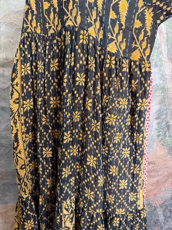 1027w Kantha Arts Tiered Dress-Mix 3