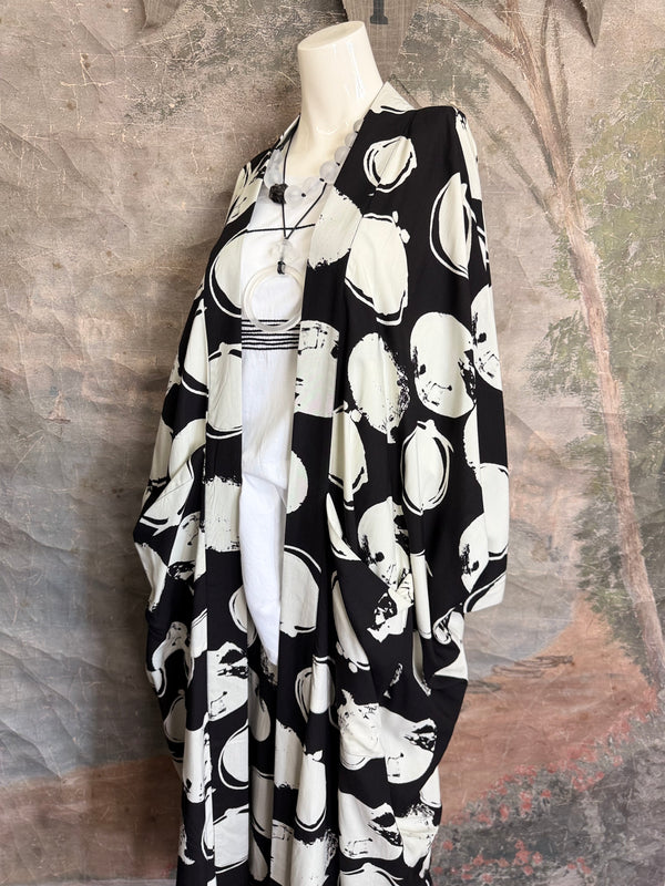 W601 Lina Jacket-Black w white dots