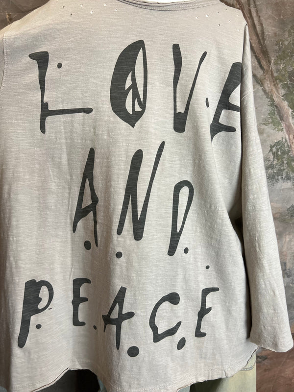 PLV-532T Peace Sign Flower Tee-Natural