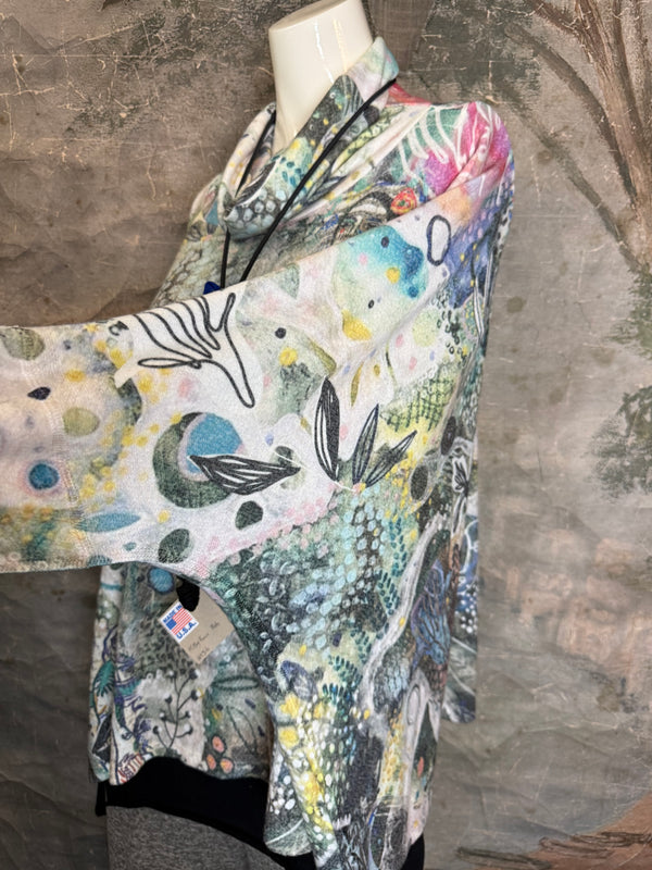 T1056 Cowlneck Pullover-Blooming