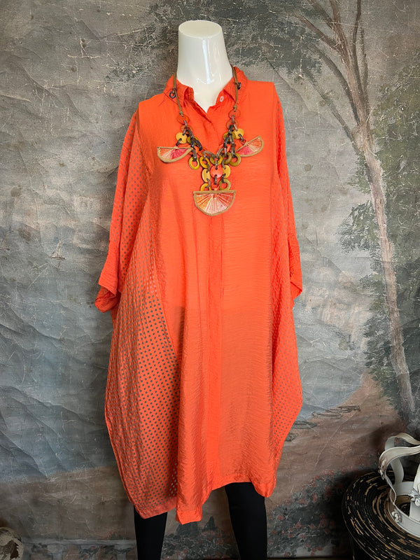 6513 O'Size Kimono Tunic/Dress-Tabasco