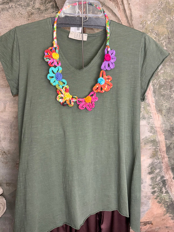 26N145 Coneflower Combo Necklace-A Spring Mix