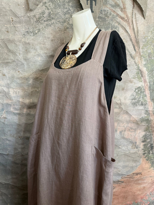 MP- HLD1052 OVERALL LONG DRESS-Mocha