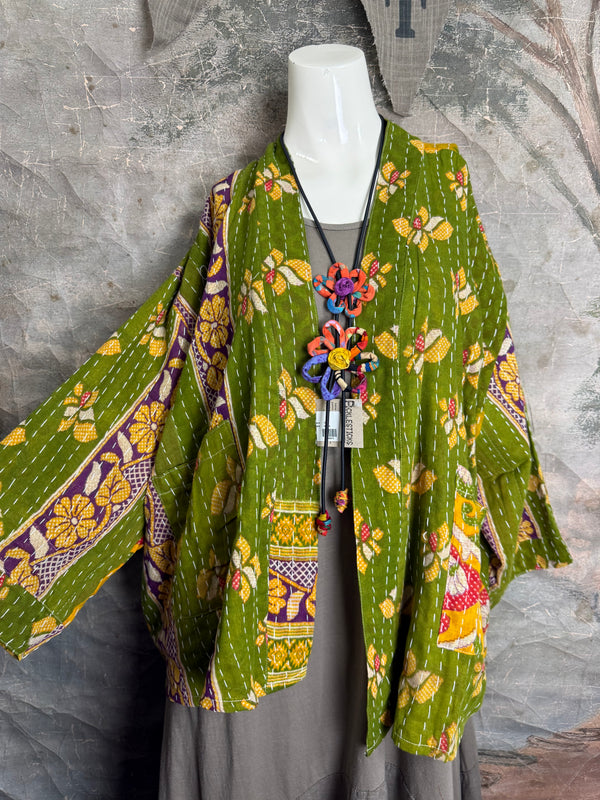 1040w Kantha Long Sleeve Jacket-Eve