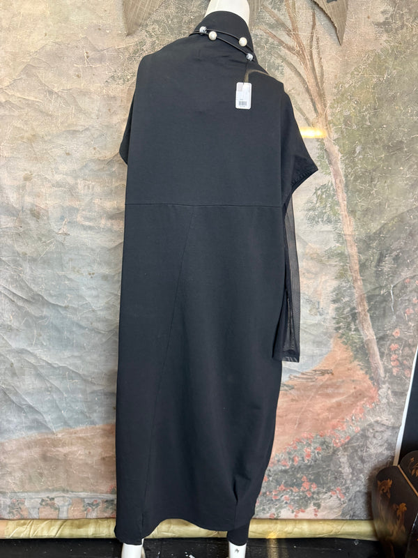 92009 Cocoon Sweatshirt Dress-Black