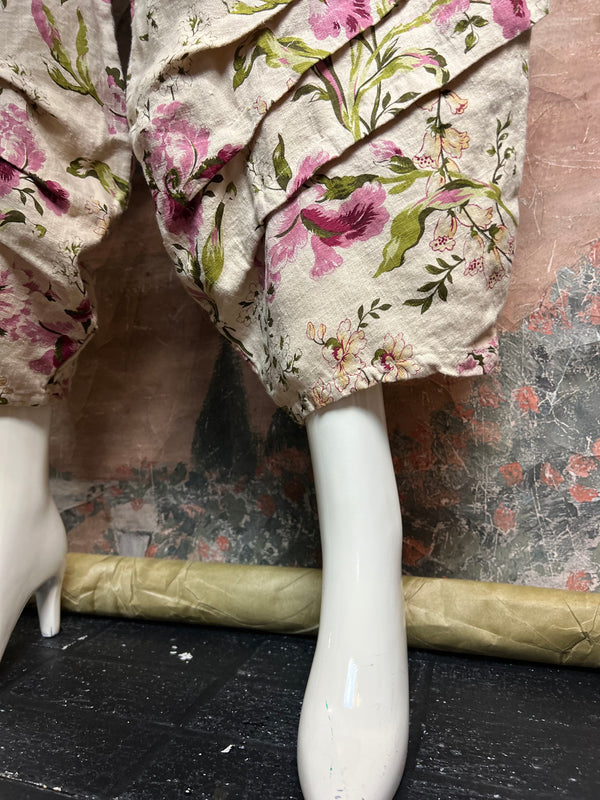 5516 Kristie Linen Tuck Pant-English Garden