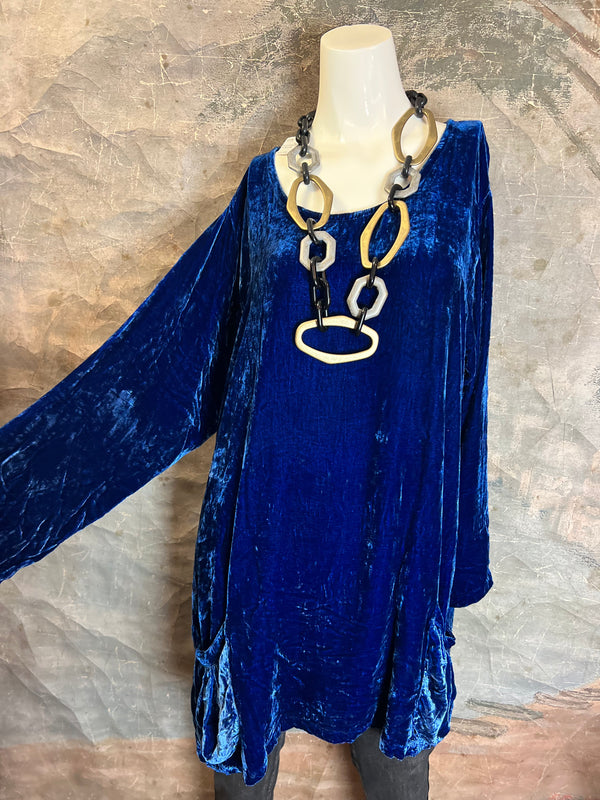 5406 Silk Velvet Judy Tunic-Royal Blue