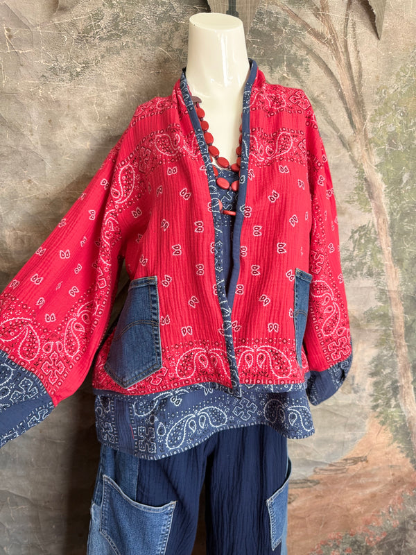 5756 Bandana Mix Cardigan
