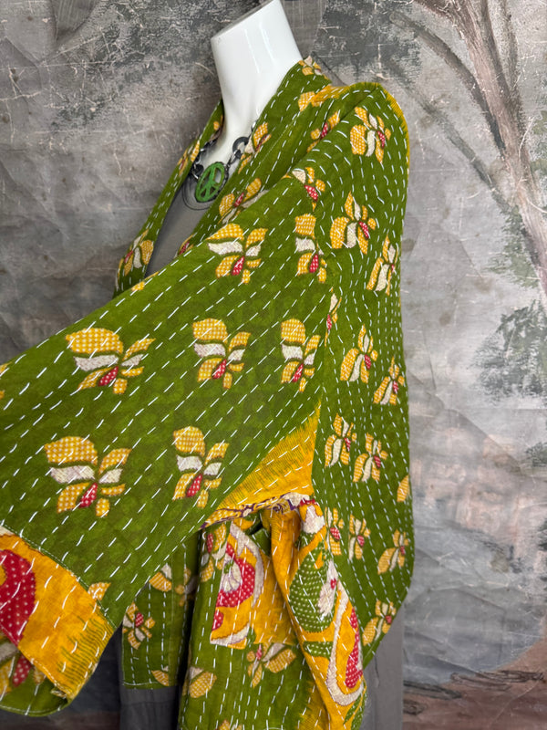 1040w Kantha Long Sleeve Jacket-Eve