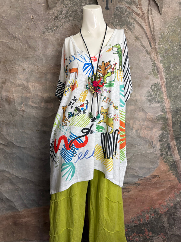 T1640K Vneck Dolman Top-Freedom Park