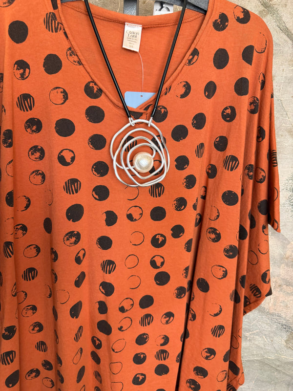 715CL-MOON Oversized Tunic Tee-Cedar