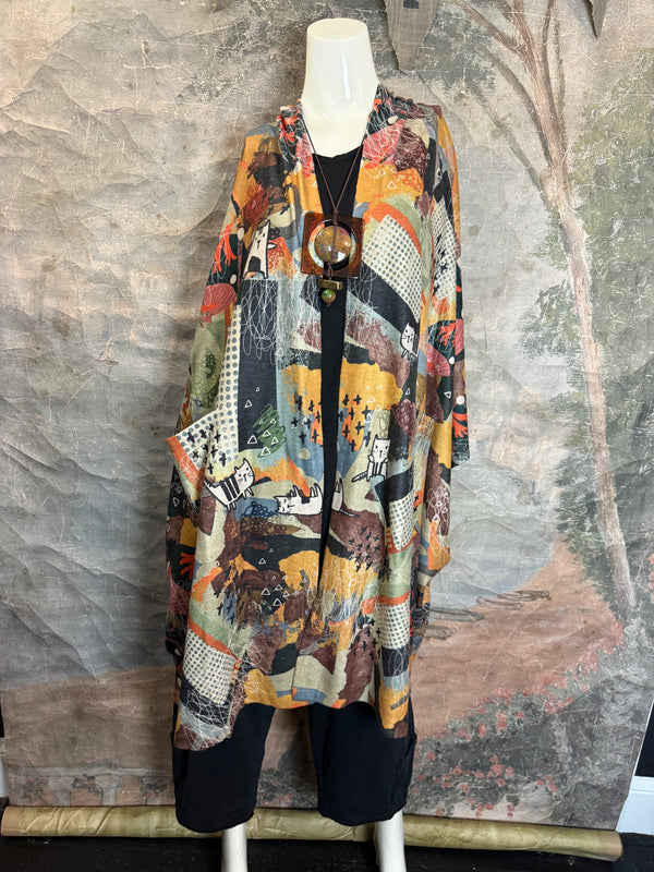 C103 Brushed Hooded Duster