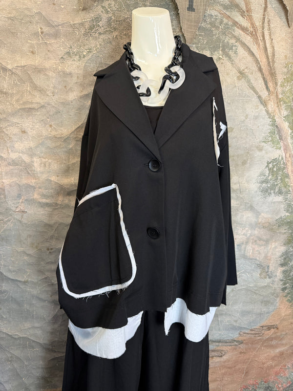 69583 Chic Blazer Jacket W/Trim