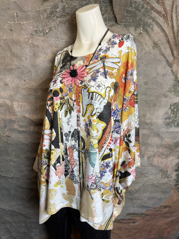 T1369K White Knit Whimsy Top-Marisols Garden