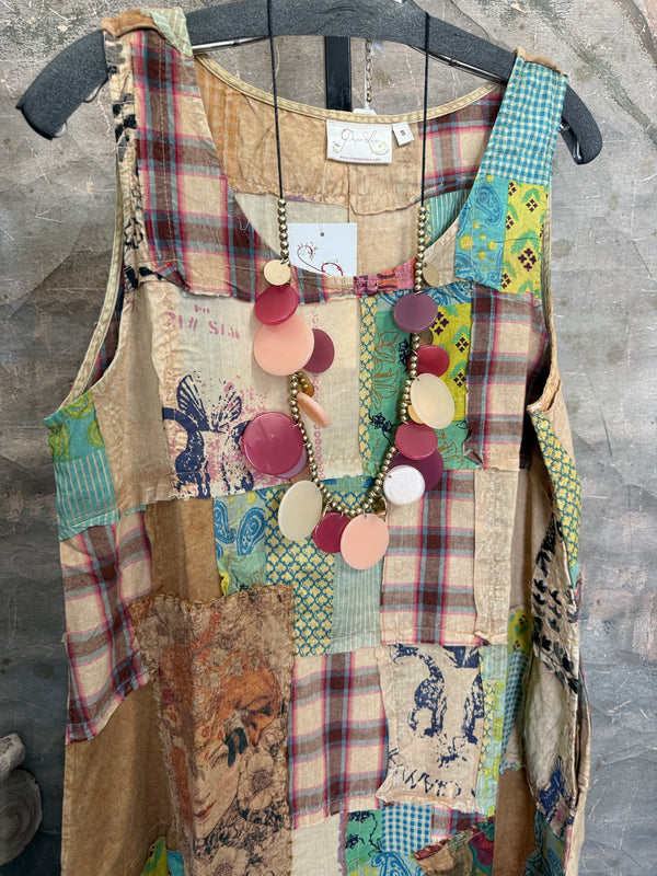 PL-504D Patchwork Tank Dress
