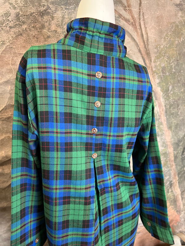 PL88-739 Mad For Plaid BF Shirt-Green