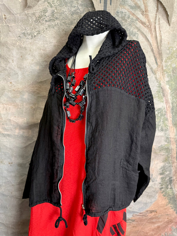 92076 Mix Net Jacket-Black