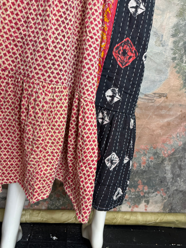 1027w Kantha Arts Tiered Dress-Mix 3