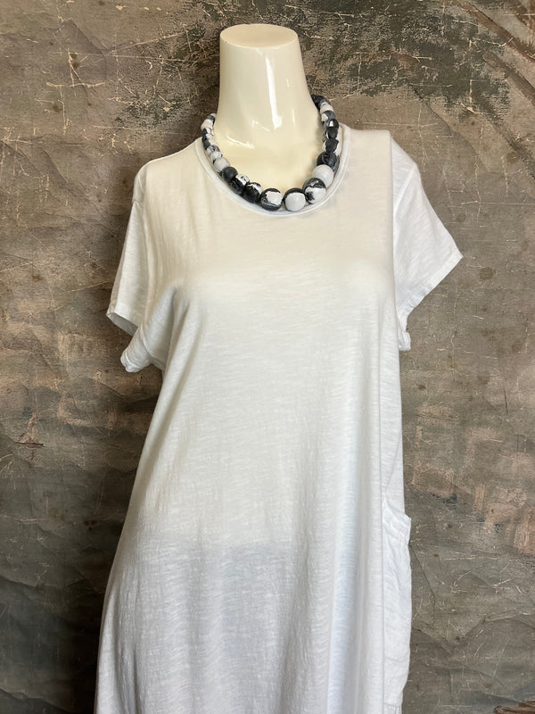 1123 Sharkbite Dress-White