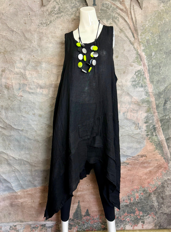 751 Artistry Layered Tank Dress-Black