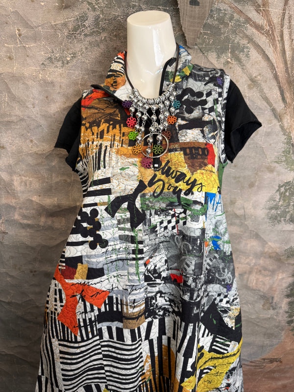 D502NB Slvless Sharkbite Dress-Always You.