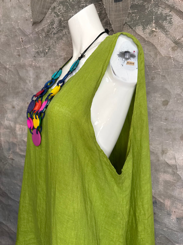 751 Artistry Layered Tank Dress-Kiwi