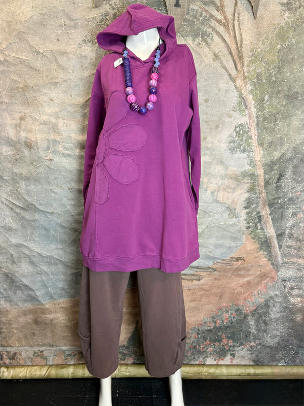 A2994202 Long/Slv Flower Tee-Plum