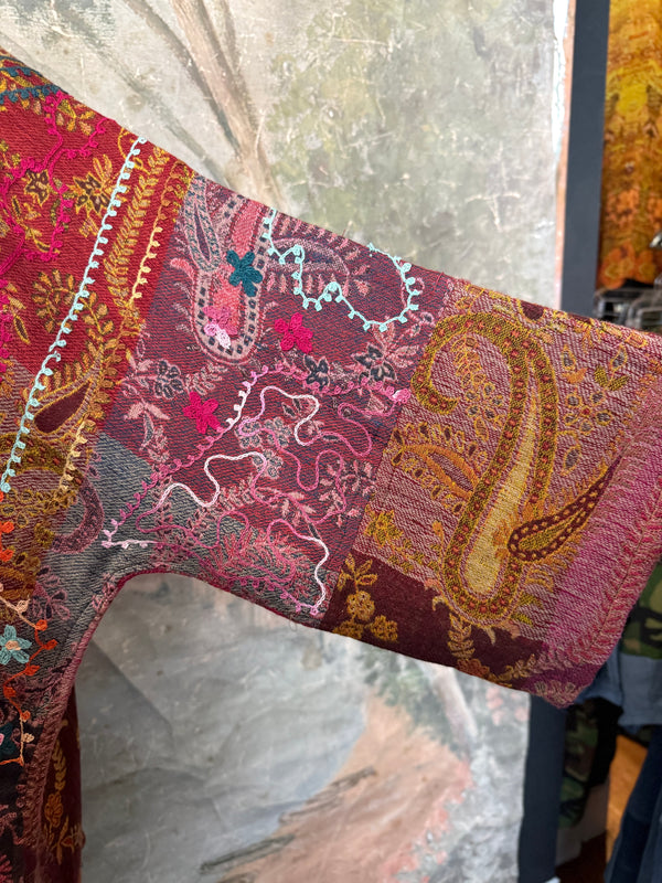 ANU 19828 Embroidered Duster JKT-Macroon