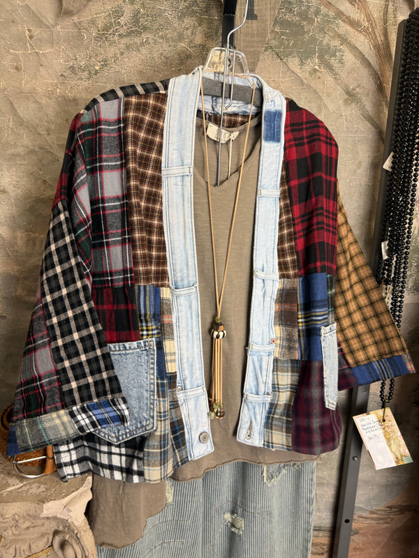 5573 Lodge Flannel Cardigan-Mix C