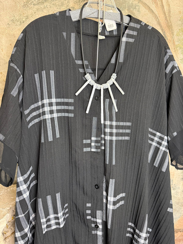 4982 Pleated Plaid Tunic Dress