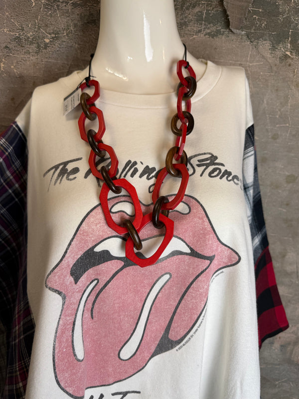 5576 Flannel Band Tee Topper-B